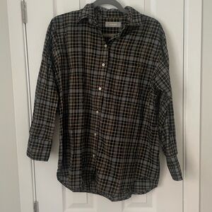 Everlane Women’s Plaid Shirt - Black and Brown